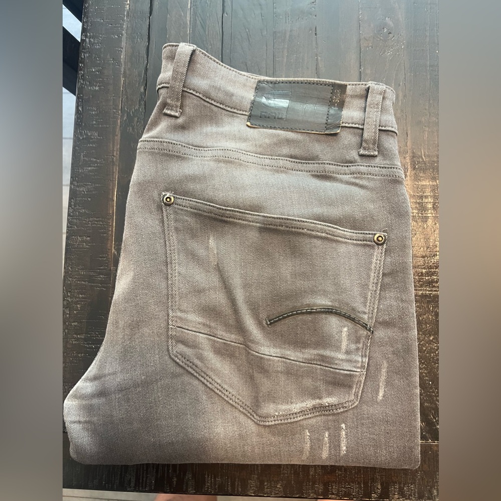 G Star Revend Super Slim gray destructed Denim